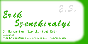 erik szentkiralyi business card
