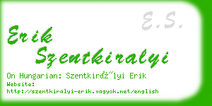 erik szentkiralyi business card